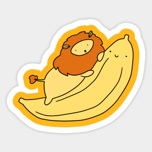 Little Lion and Giant Banana Sticker